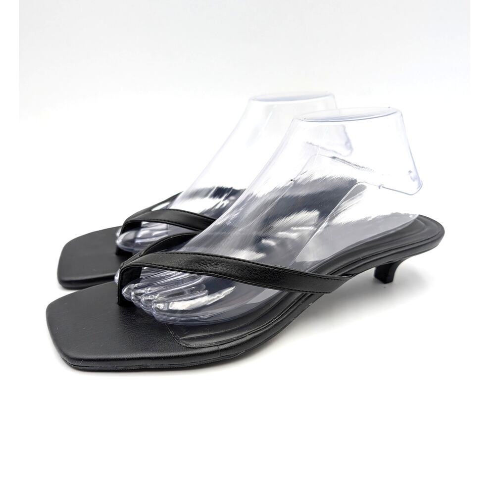 Open Edit Tori Slip-On Kitten Heel Sandal Women's Black Size US11M EU41.5